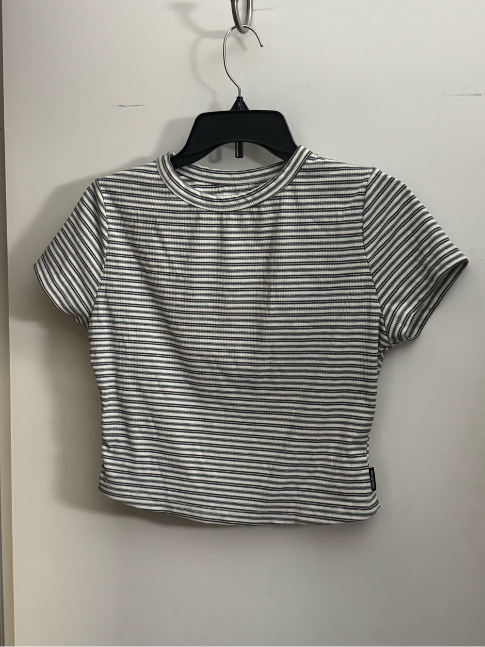 Missguided Black and White Striped Ribbed Crop Top